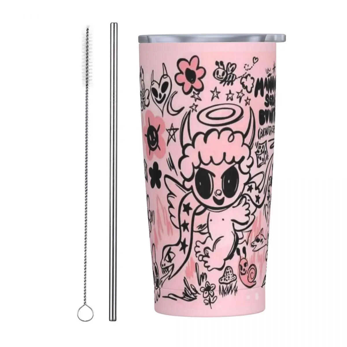 Stainless Steel Tumbler Bichota Season K-Karol G Car Mugs Pink Camping Hot Drinks Water Bottle Leakproof DIY Large Thermal Mug