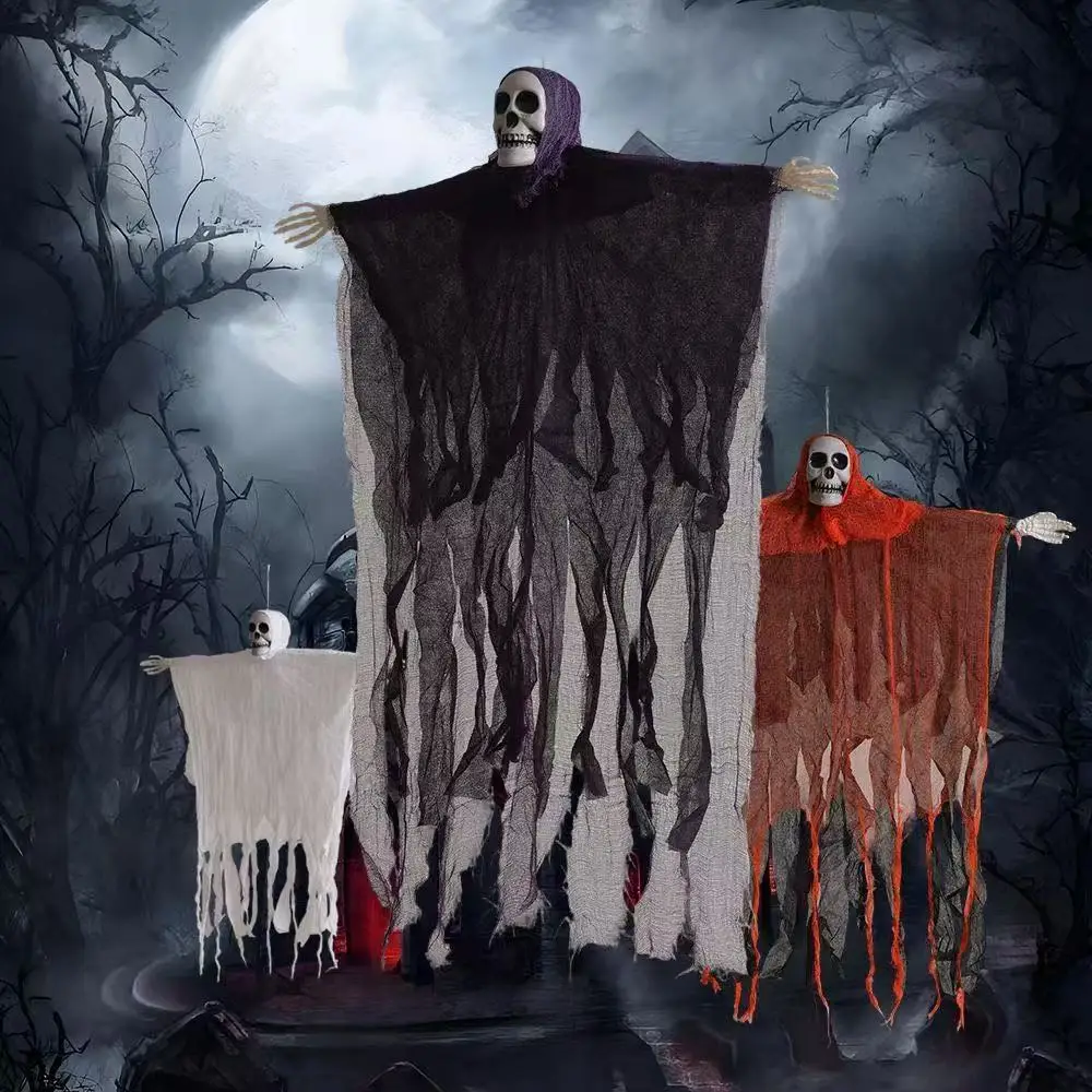 

Трансграничный реквизит для украшения Хэллоуина со шляпой, черепом, подвесной призрак, секретная комната, реквизит для вечеринки, подвеска, украшения