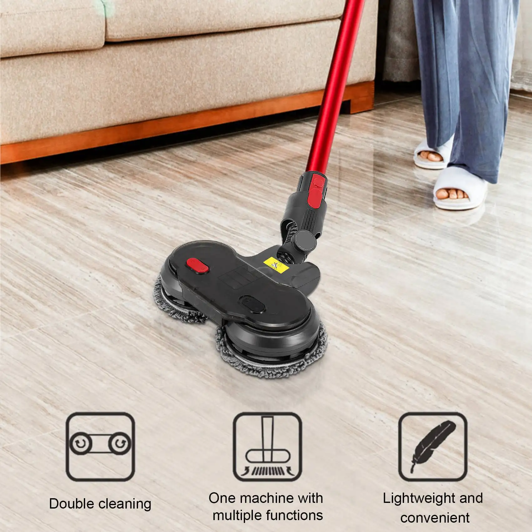 Electric Cleaning for V7 V8 V10 V11 Cordless Vacuum Cleaner Wet & Dry Mop Cleaning Head with Water Tank