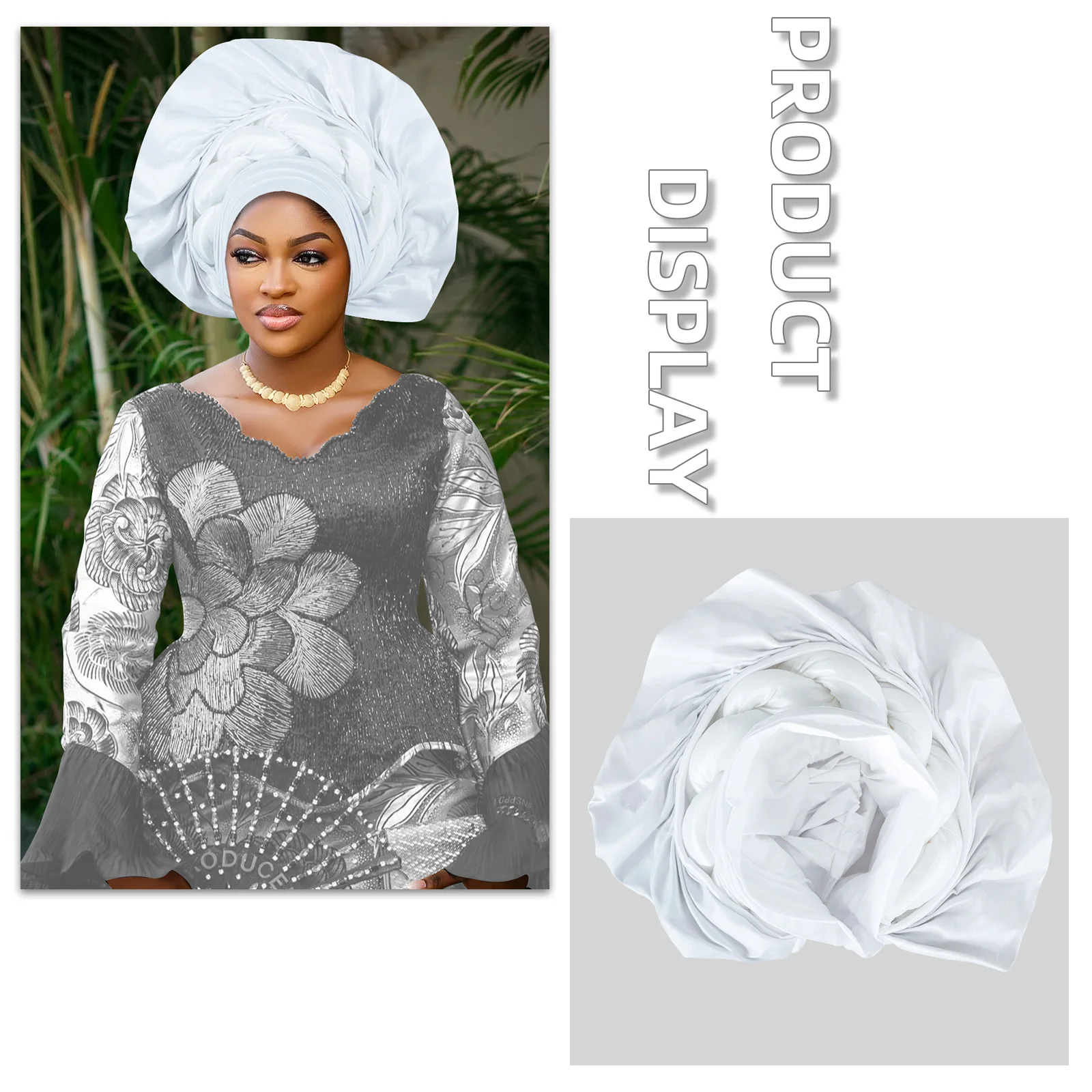 

Nigeria Exaggerated Braid Turban Cap for Women Afrcian Auto Gele Headtie Wedding Party Headgear Female Head Wraps Turbante Mujer