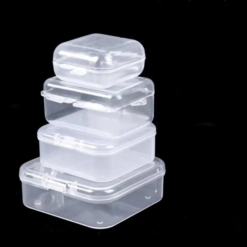 Transparent Square Plastic Jewelry Box Organizer with Individual Ring Slot for Jeweler Storage
