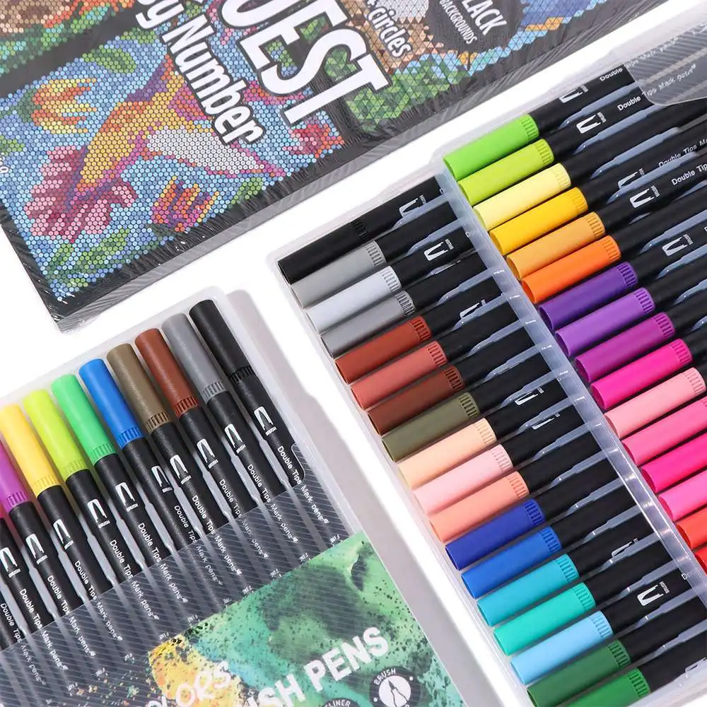 Cartoon Activity Color Painting Book Paper DIY Double-Sided Watercolor Pencil Digital Filling Quick-drying Paint By Numbers