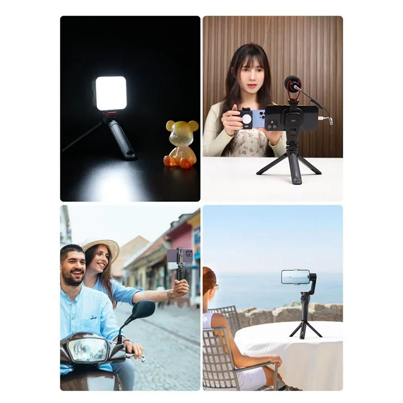 FFYY-コンパクトミニ三脚、折りたたみ式デスクトップスタンド、電話カメラとスタビライザー用ハンドグリップ