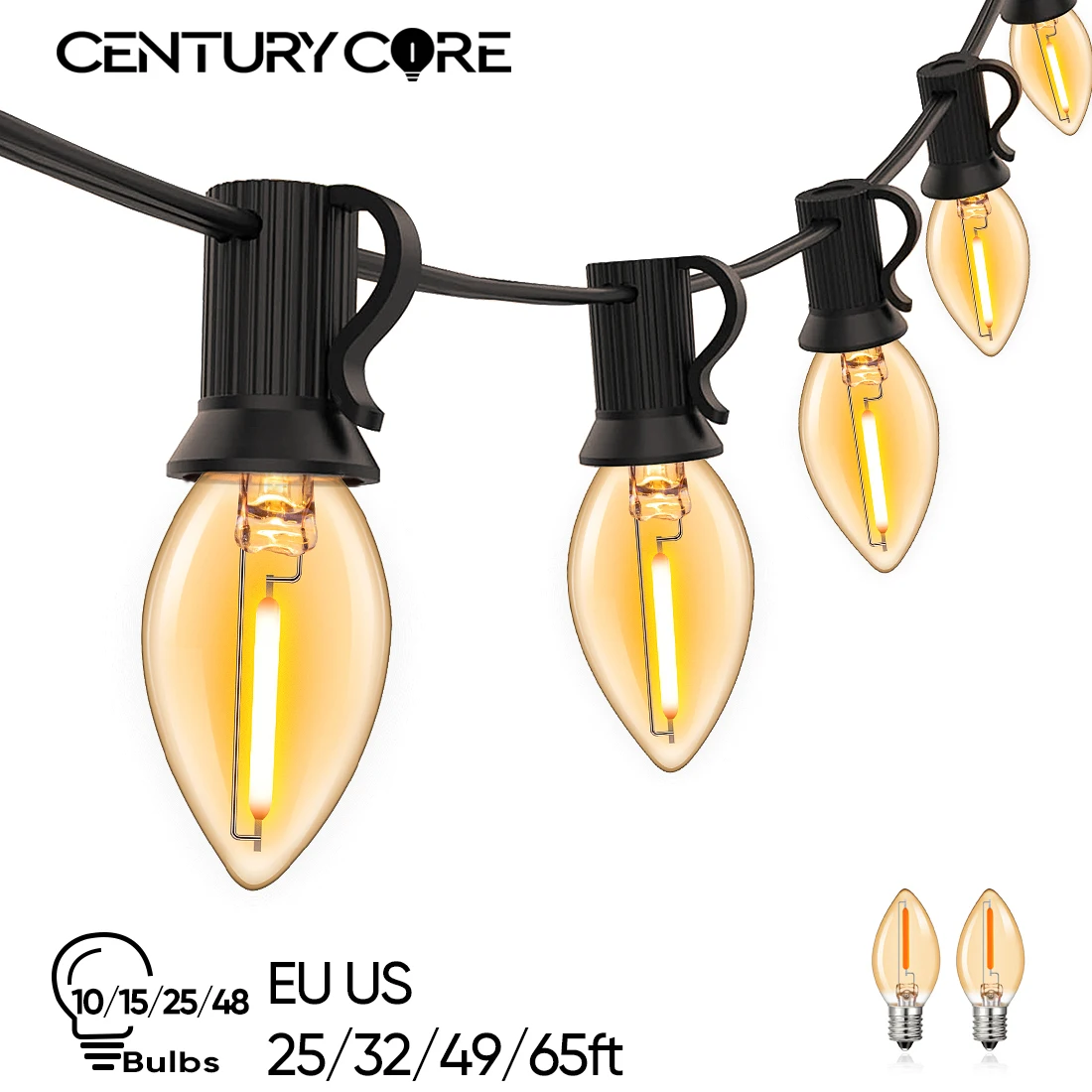 Stringa di luci a Led per esterni C7 E12 ghirlanda retrò 220V 110V EU US impermeabile bianco caldo collegabile luce per feste di natale campeggio