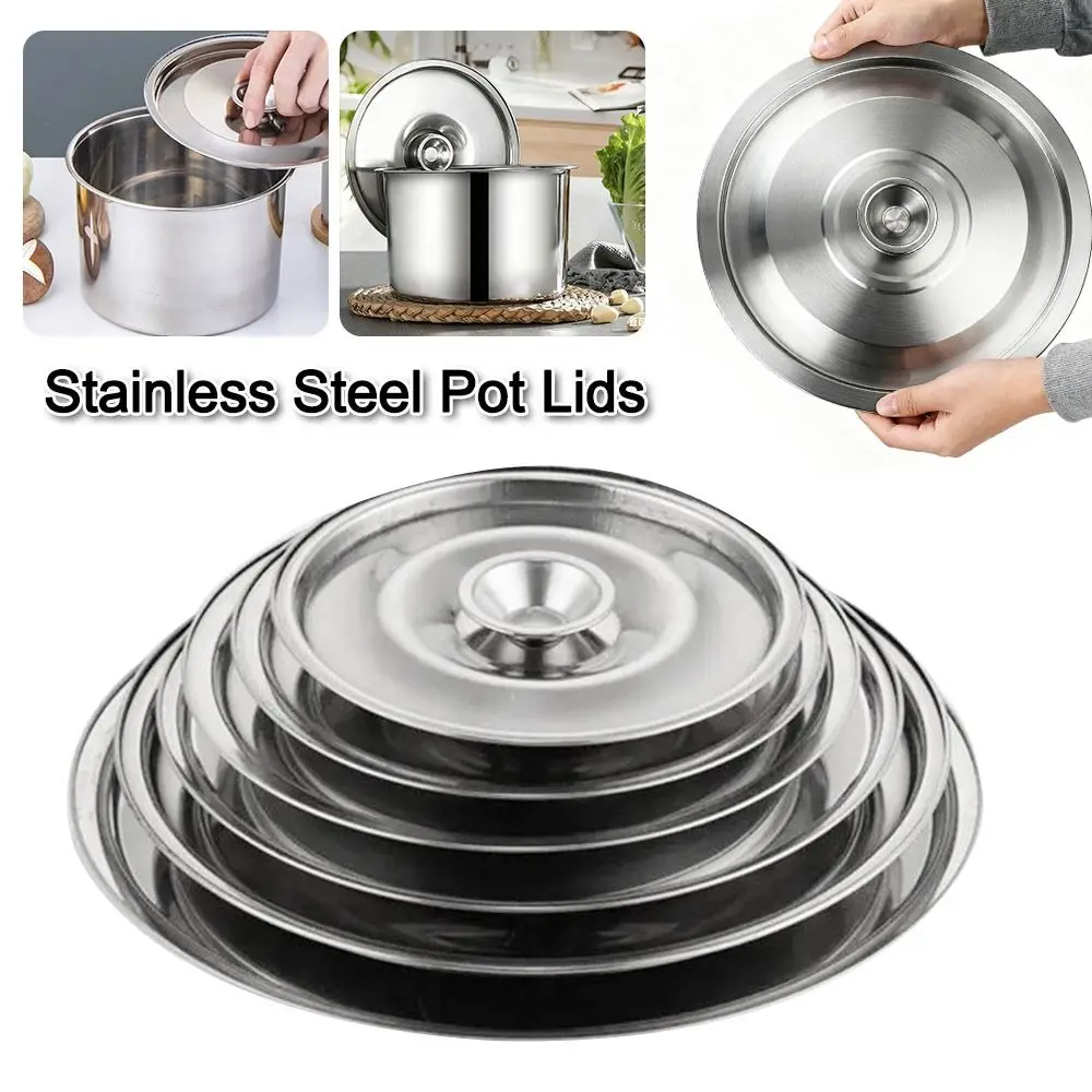 

Durable Stainless Steel Pot Lids 12-24cm Reusable Cookware Lid Flavoring Bucket Cover
