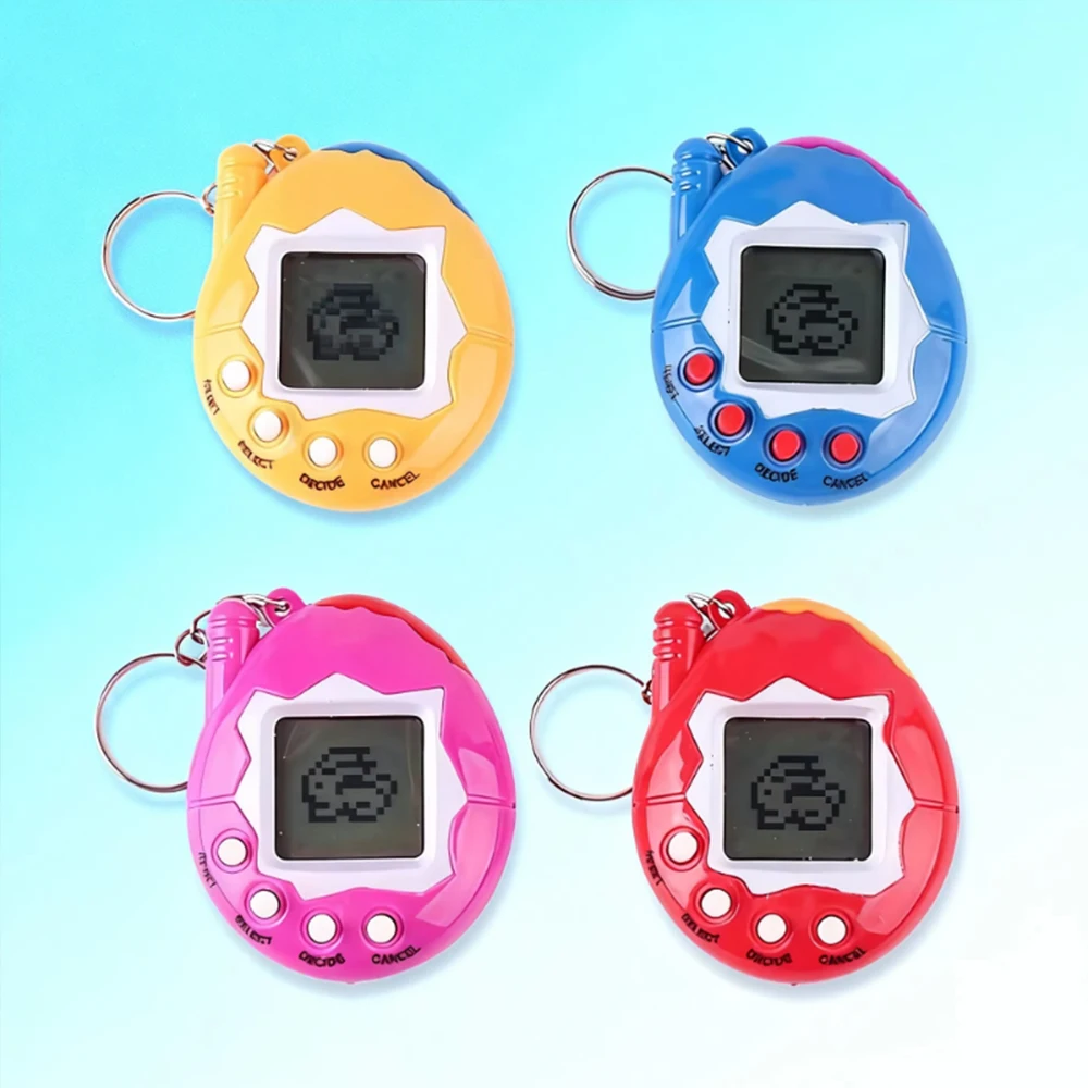 2 แพ็คสัตว์เลี้ยงเสมือนจริงสไตล์ทามาก็อตจิ -เครื่องเล่นเกมพกพาดิจิตอล LCD พร้อมพวงกุญแจสำหรับเด็ก ของเล่นอิเล็กทรอนิกส์ขนาดเล็กสไตล์เรโทร