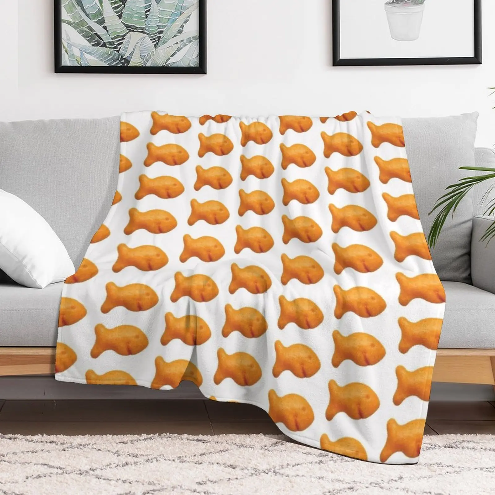 Goldfish Cracker Throw Blanket Giant Sofa Furry Bed Blankets