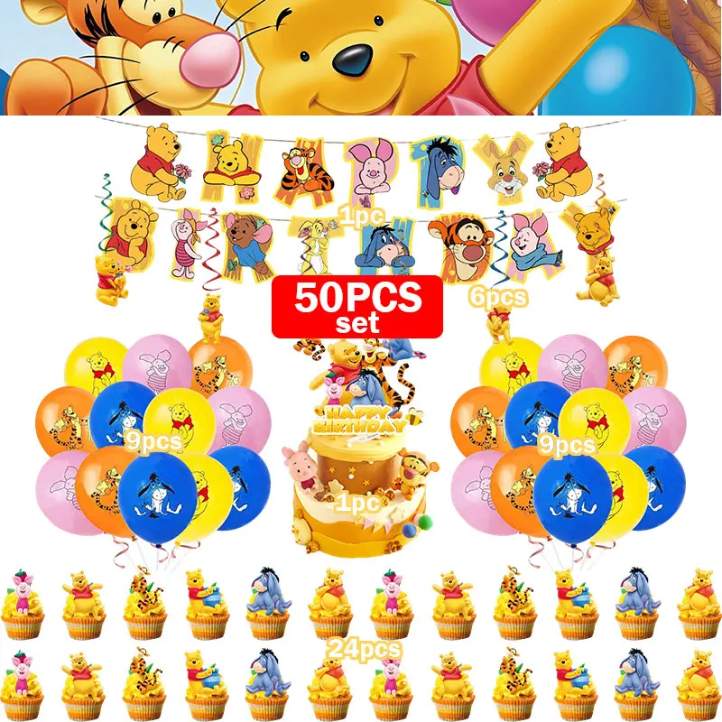 Winnie de Poeh thema verjaardagsdecoratie Banner Ballonnen Cadeauzakjes Bekerbord Tafelkleed Taarttoppers Feestartikelen Gunsten