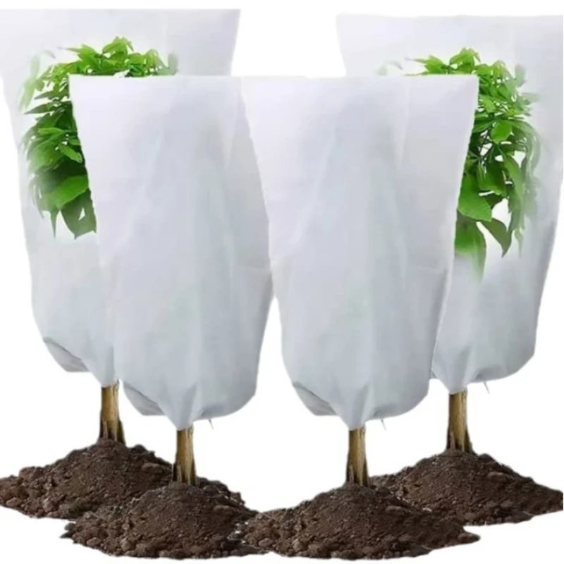 Hot Sale Plant Cold Cover Thickened Cold Cover Non-woven Drawstring Zipper Plant Overwintering Freeze Cover Fast Delivery