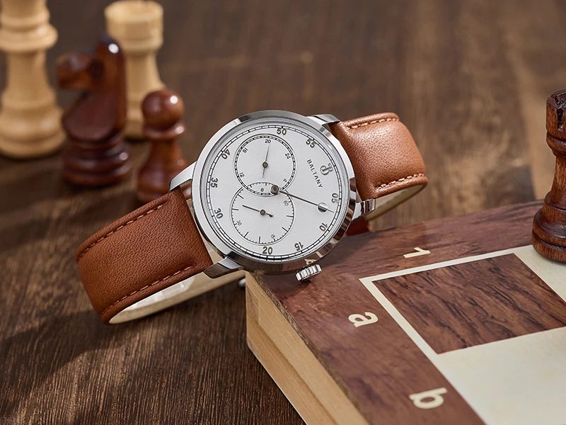 Baltany S4098 Original Herrenuhr mit asymmetrischem Zifferblatt, Saphirglas, leuchtend, wasserdicht, lässig, Business-Quarz-Armbanduhr – Detail 4