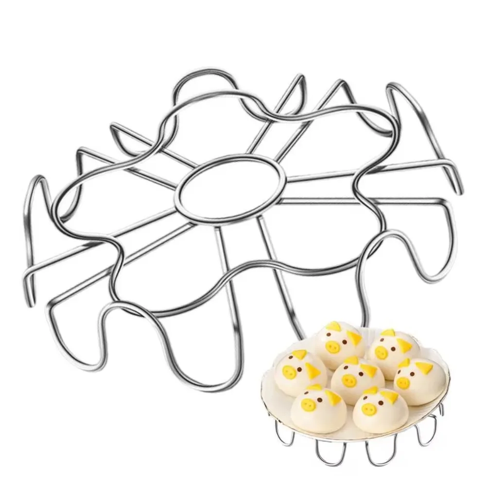 

Kitchen Gadgets Stainless Steel Steamer Rack Delicate Multifunctional Grilling Rack Flower Shape Cooking Rack Air Fryer