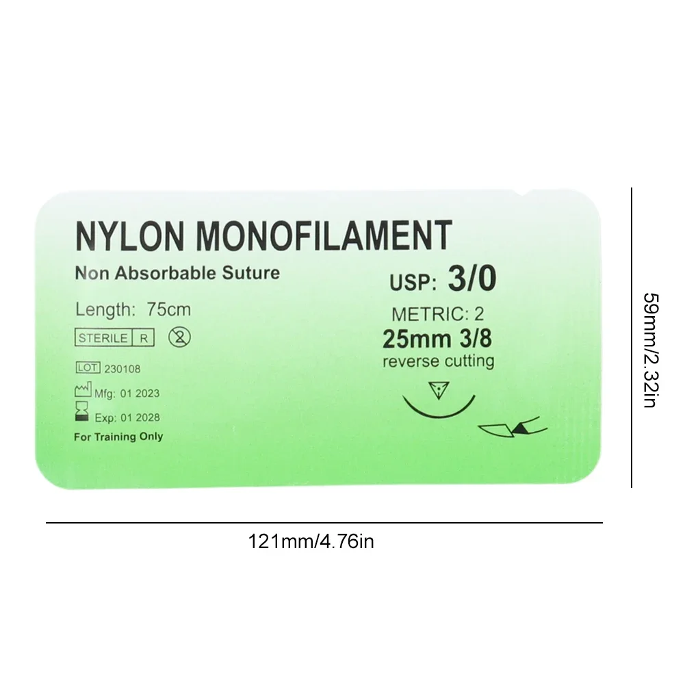 3/0 医療用歯科縫合糸 ナイロン シルク ポリプロピレン ポリエステル 外科シミュレーション縫合糸 医療学生教育用