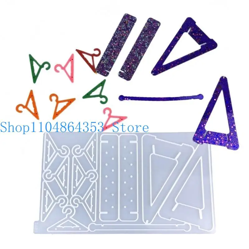 652F سهلة الاستخدام قالب من السيليكون للأقراط شماعات القرط منظمة أداة قالب كريستال قطرات الغراء صنع المجوهرات العرض #3