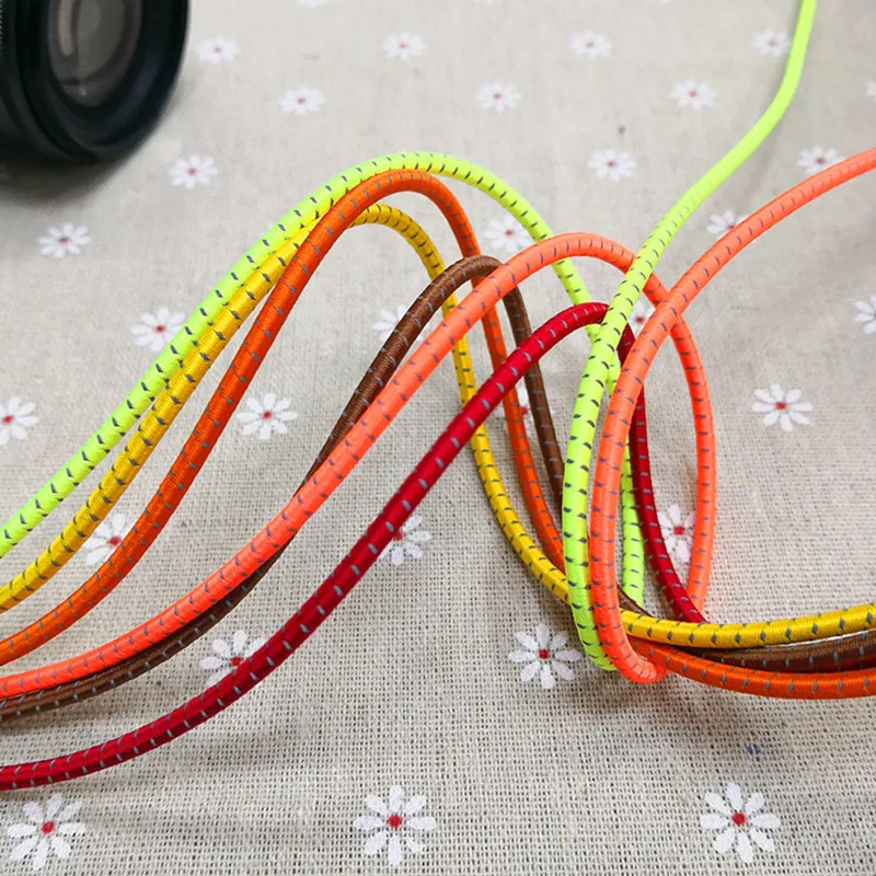 3 M Colorful Reflective 3mm Round Elastic Band Cord Elastic Rope Rubber Band Elastic Line DIY Shoelace Sewing Accessories