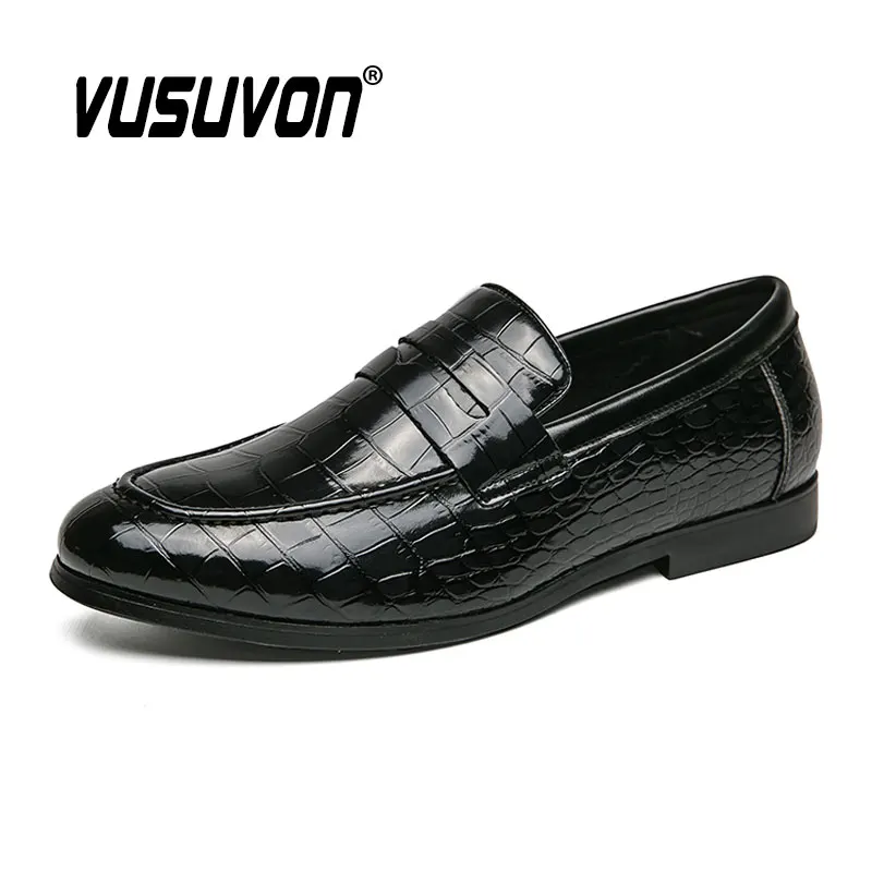 Fashion Men Penny Loafers Shoes Breathable Leather 38-48 Size Boys Black Soft Outdoor Casual Winter Mules Dress Work Flats