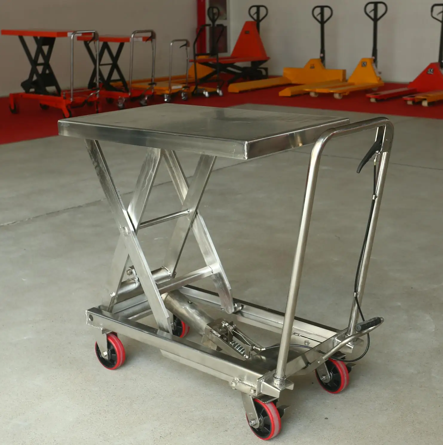 150KG/500KG/1000KG hydraulic lift table tables hand crank hydraulic lifting table trolley