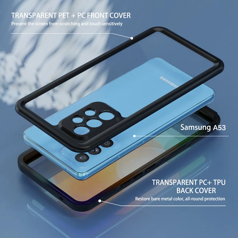 IP68 3 Meter Waterproof Case For Samsung Galaxy A55 A54 A53 A35 A34 A32 A15 A14 A52 A51 Diving Swim Outdoor Sports Anti-fall