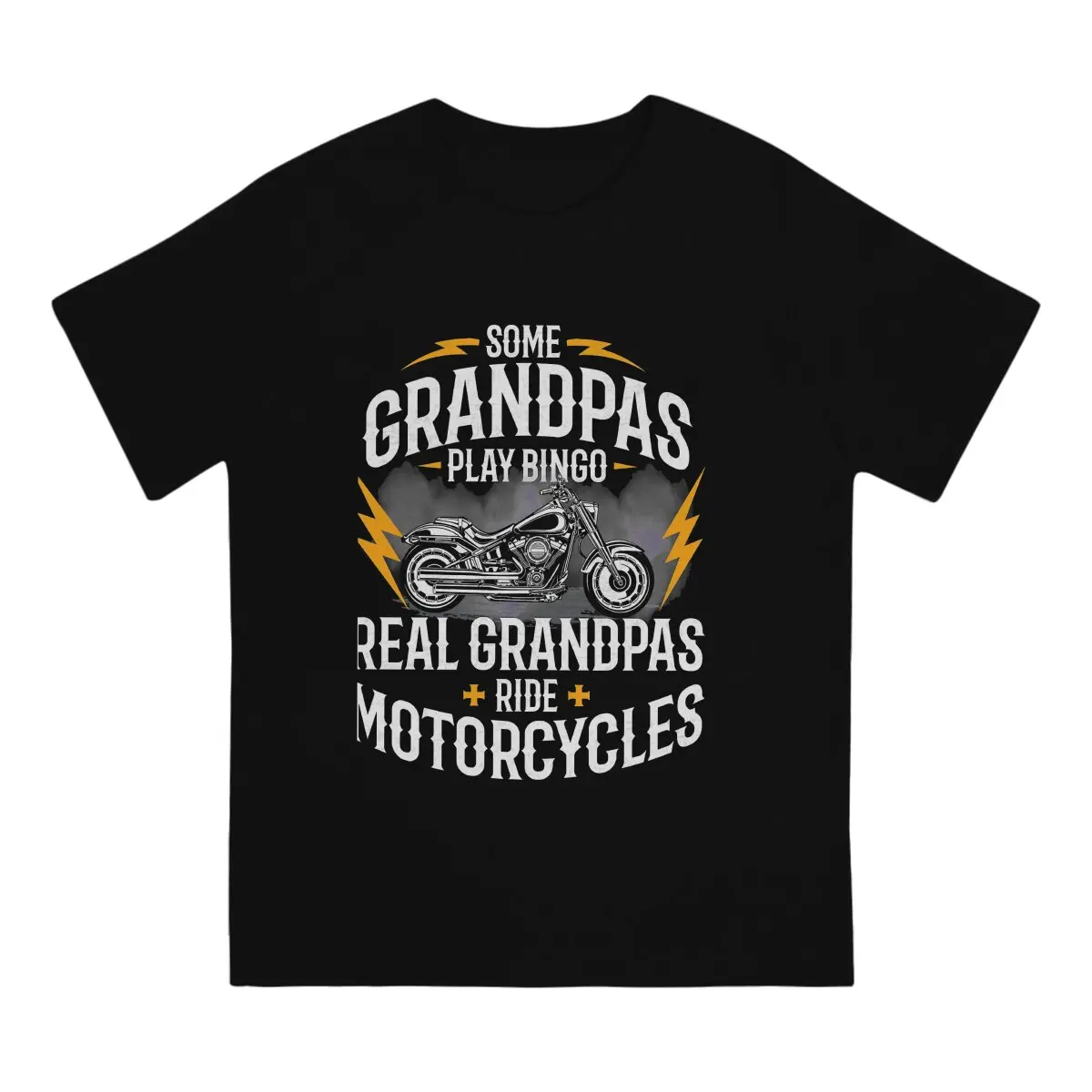 Men\'s Some Grandpas Play Bingo Real Grandpas Ride T Shirt Motorcycles Pure Cotton Clothes Leisure Short Sleeve O Neck Tees