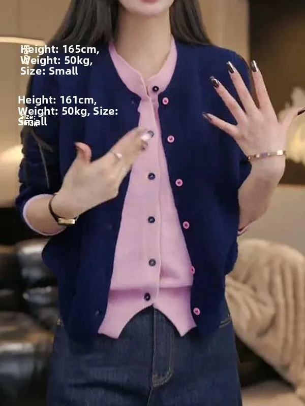 

Элегантный вязаный кардиган с цветными блоками для женщин больших размеров, модный, омолаживающий, имитация двухслойности, повседневный, свободный крой, длинный...