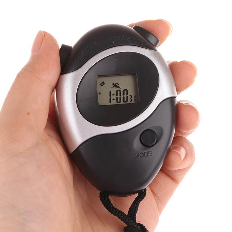 1PC 1069 Single Channel Waterproof Digital Handheld LCD Sports Stopwatch Timer Stop Watch With String Timers Stopwatch