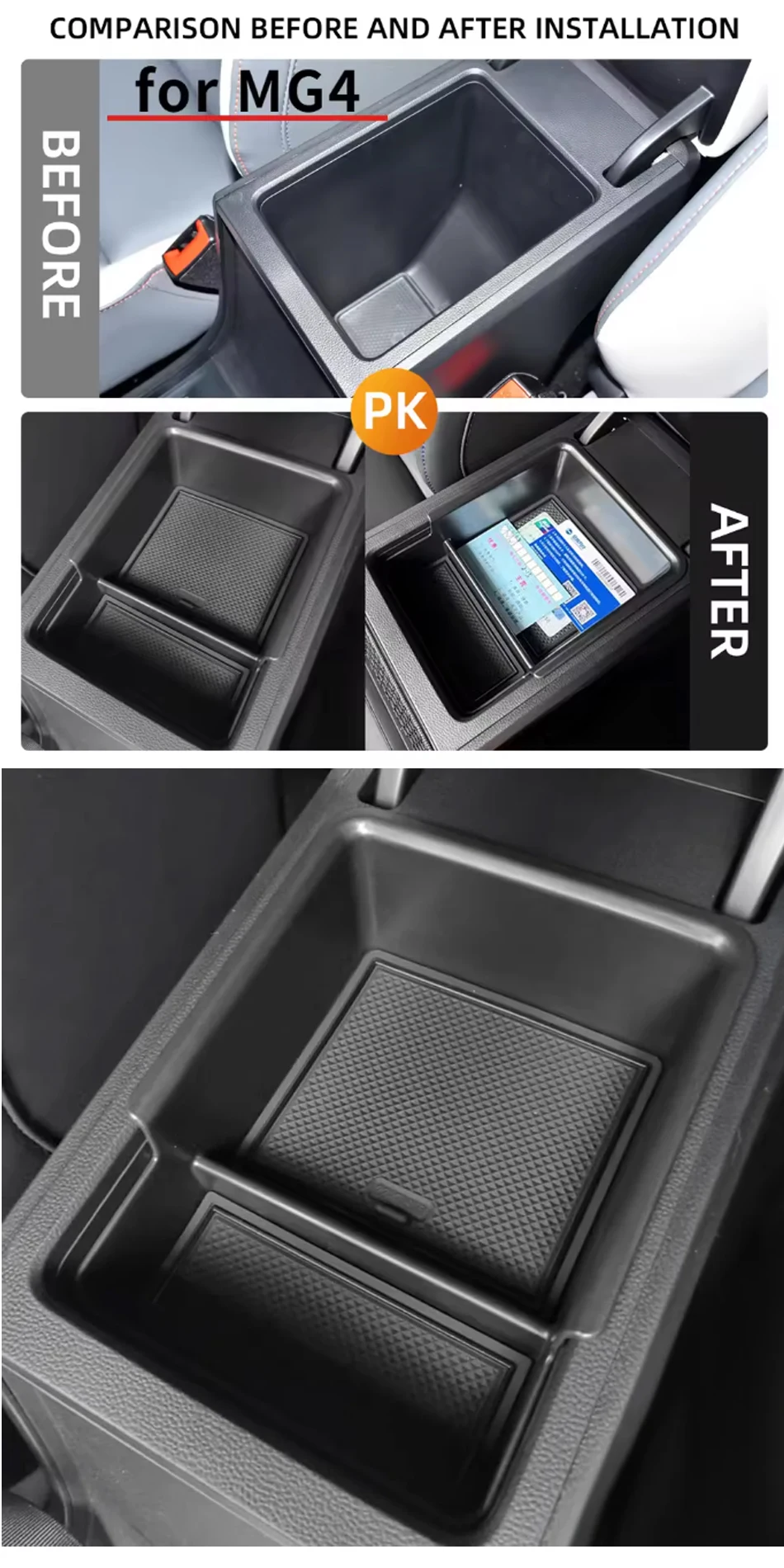 ABS Mittelkonsole Armlehne Aufbewahrungsbox für MG4 MG4 EV EH32 MuLan 2022-2025 Container Organizer Zubehör – Detail 1