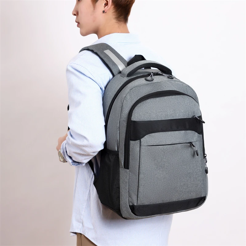 

2023 New Style Men Backpacks Boys Pures Travel Leisure Students Bags Schoolbags Fashion Large Pockets Multi-Zipper For Working