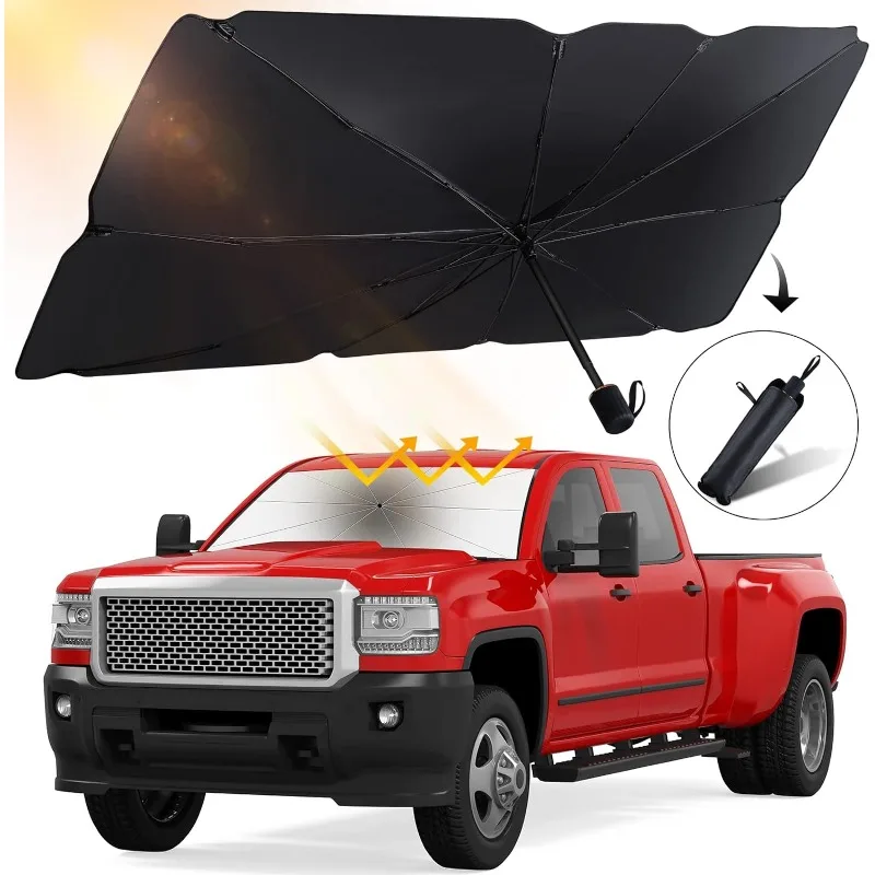 ที่บังแดดหน้ารถยนต์ม่านบังแดดสะท้อนแสงร่มพับได้สำหรับรถยนต์ป้องกันหน้าต่างด้านหน้ารังสียูวีให้ความร้อนแก่ยานพาหนะให้ความเย็น