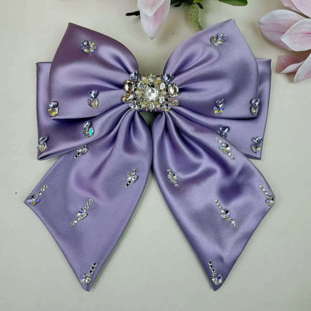 شريط كوري جديد بطبقة مزدوجة مليء دبوس شعر على شكل فيونكة ماسية، إكسسوارات شعر حلوة ولطيفة، مشبك ربيعي للأميرة #4