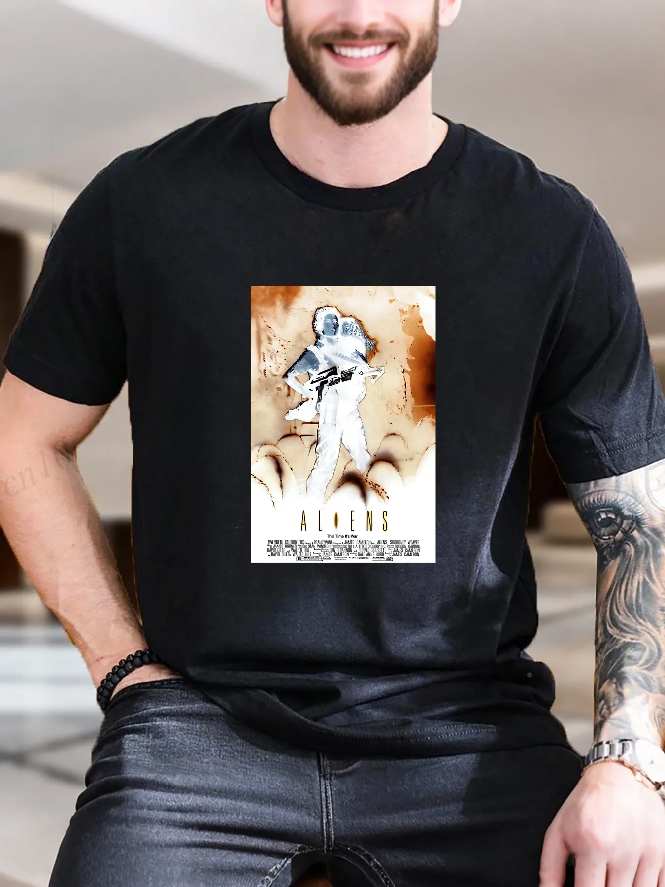 

New Arrival Fashion Aliens Heavyweight Hot Sale Vintage Funny Fashionable Men's T-Shirt