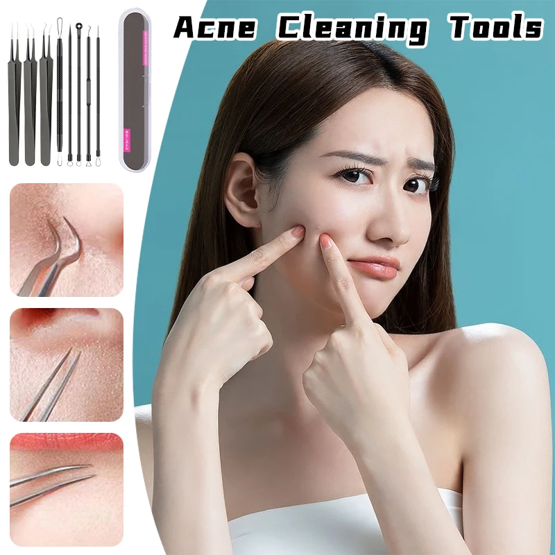 5/7/8PCS/Set Acne Blackhead Removal Needles Stainless Steel Black Spot Blemish Pimple Removal Needle Face Deep Cleansing Tool