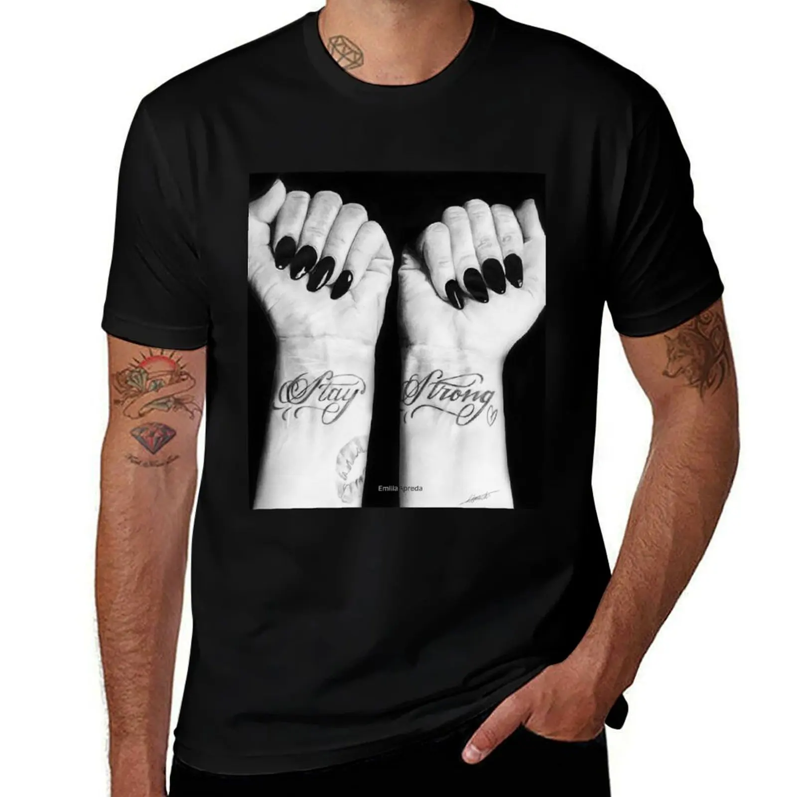 

Demi Lovato Wrist Tattoo Drawing T-Shirt Breathable Mesh Panel T-Shirt