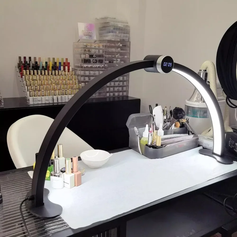 48w Professional Knob Touch Screen Nail Lamp LED Half Moon Light for Nails Nails Eyelash Extension Eyebrow Light Arch Shape