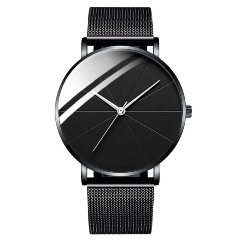 1pc 2022 Minimalist Men\'s Fashion Ultra Thin Watches Simple Men Business Stainless Steel Mesh Belt Quartz