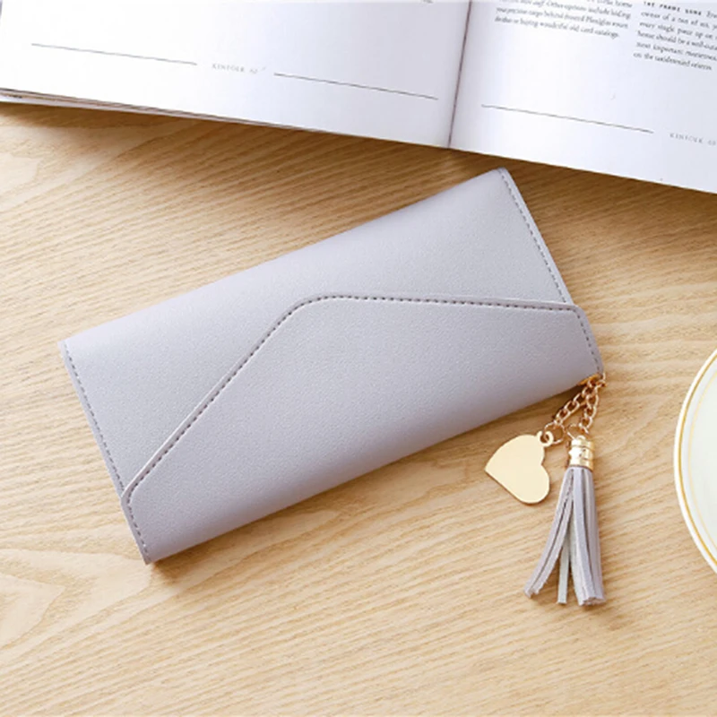 Womens Wallets Simple Zipper Purses Black White Gray Long Leather Clutch Wallet Soft PU Leather Credit Card Holder Money Bag