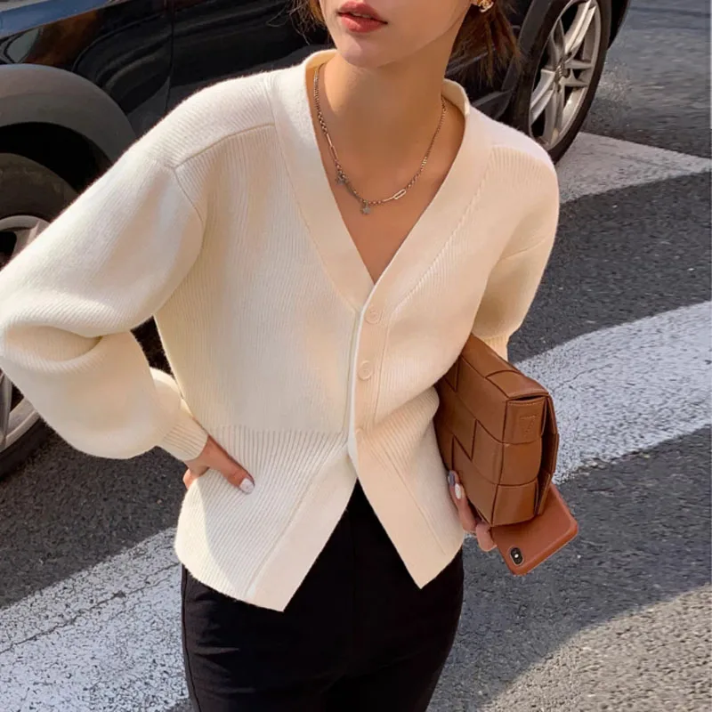 

Knitted Sweater Women Cardigans Sweaters Slim V-Neck Knit Sweater Cardigan Women Tops Fashion Long Sleeve Sueter Feminino Q3268