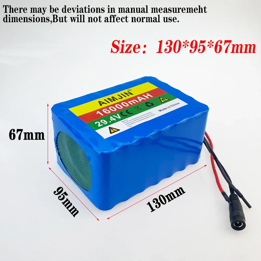 7S5P 24V 16Ah battery pack 500W 29.4V 16000mAh 18650 wheelchair lithium-ion battery with built-in BMS