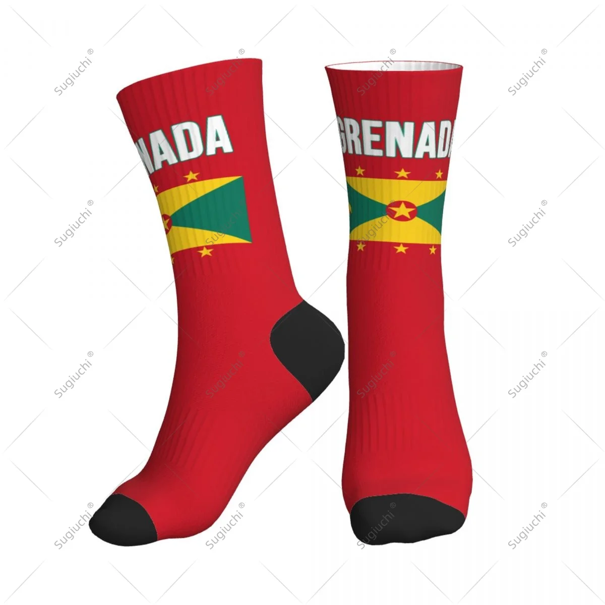 

Полиэстеровые носки до середины икры с 3D принтом флага Гренады для мужчин и женщин, кавайные носки, уличные носки для скейтборда