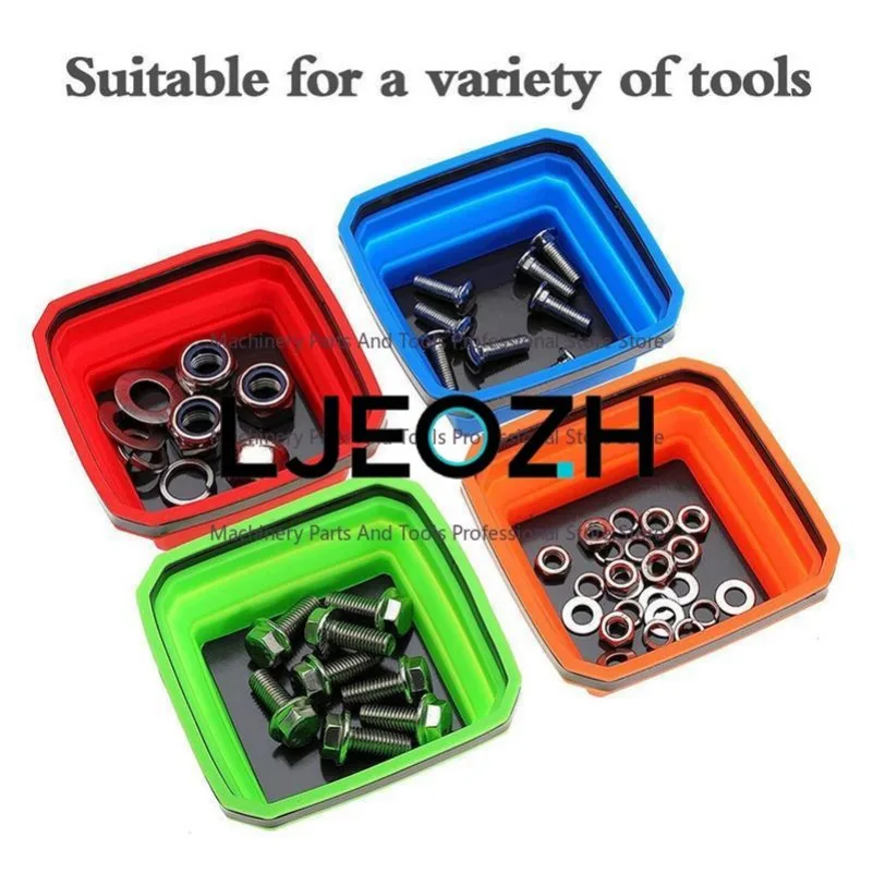 Color Square Silicone Foldable Magnetic Parts Tray Strong Magnetic Hardware Tool Parts