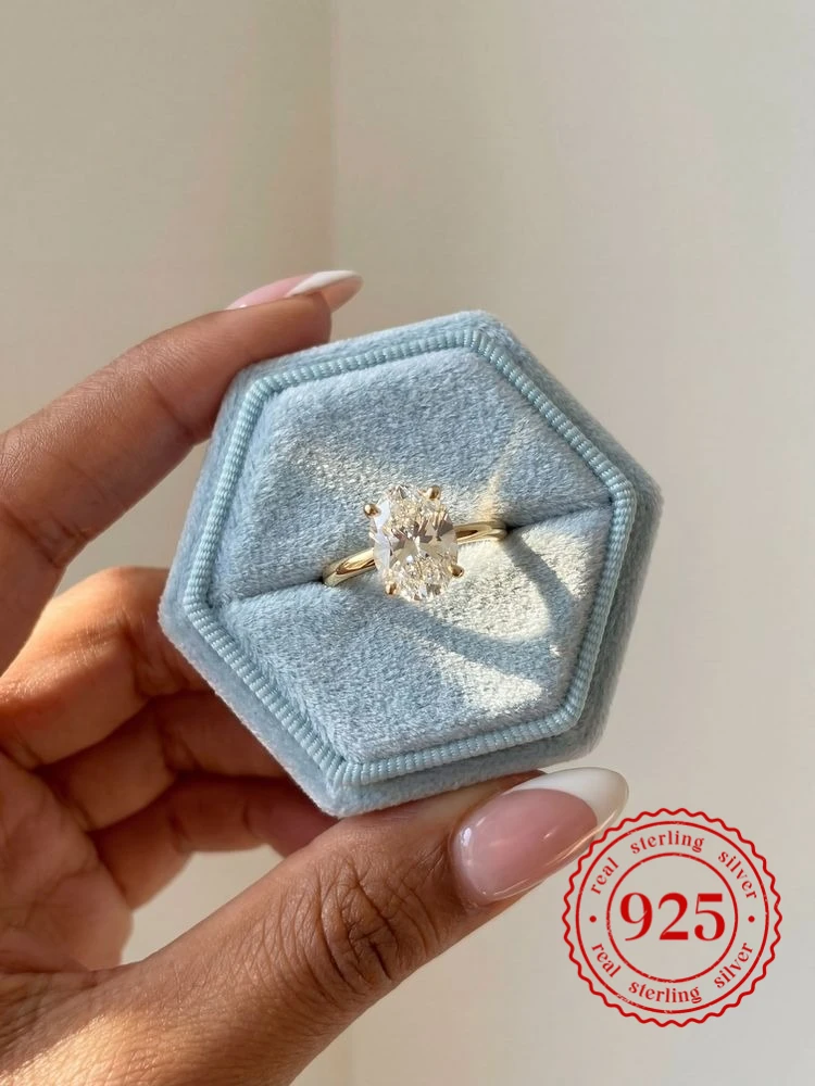 

Кольцо из стерлингового серебра 925 пробы, великолепное блестящее кольцо с овальным цирконием 1-8 карат для женщин, на годовщину, на каждый день, для вечеринок, роскошные ювелирные изделия высокого качества