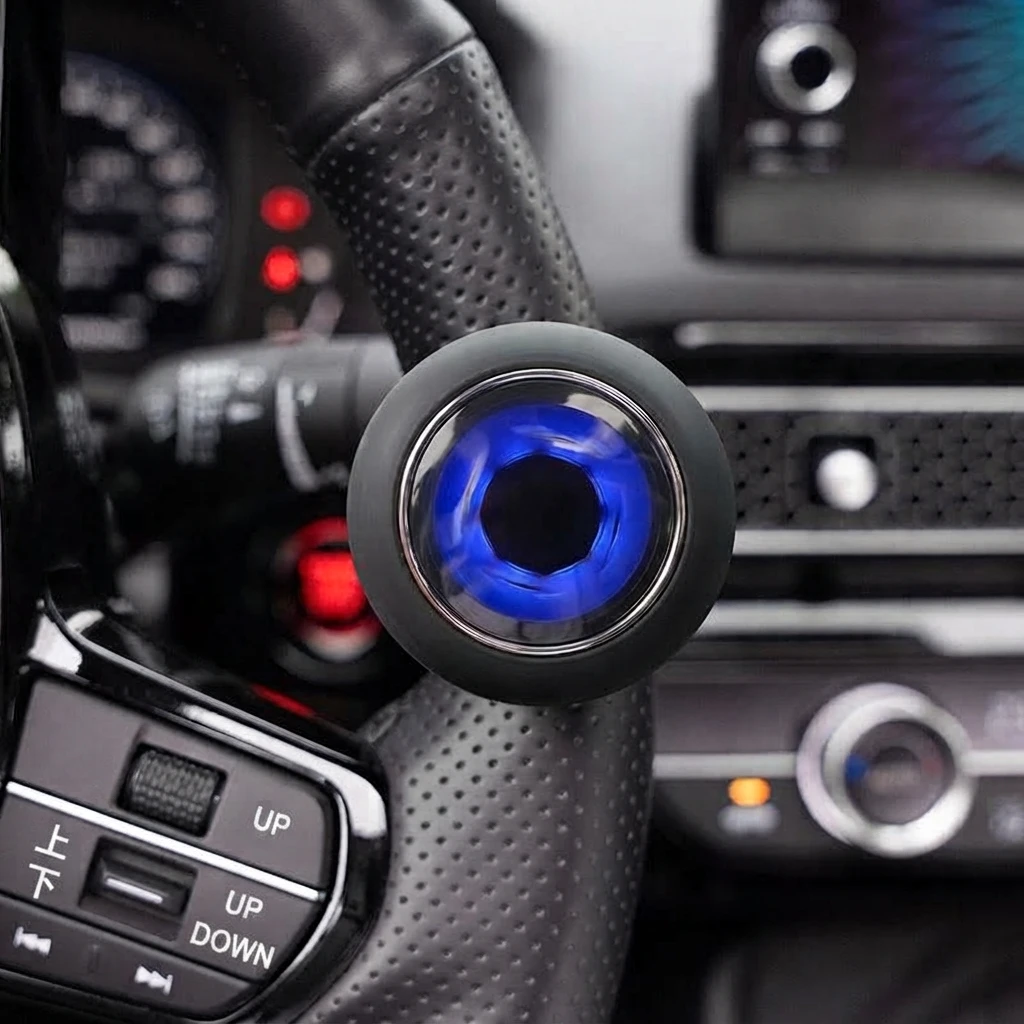 Universal Car Steering Wheel Spinner Knob 360° Luminous Metal Bearing Power Steering Booster Ball Auto Accessories