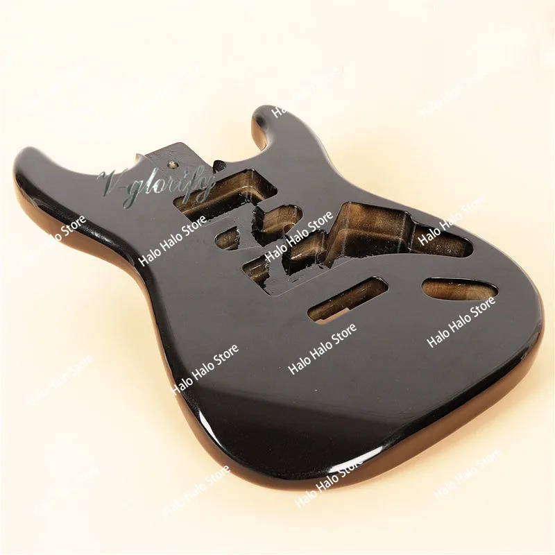 FY Electric Guitar Body ST Style Double Locking Floyd Rose Tremolo Black for Strat DIY Parts