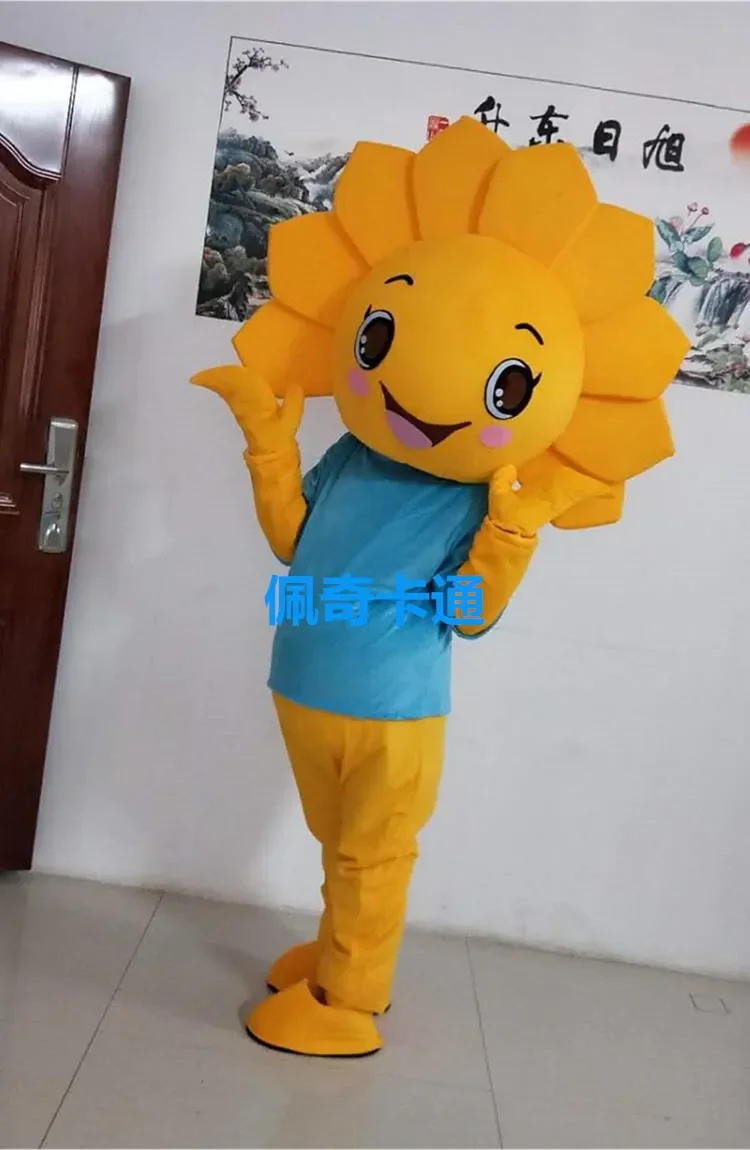 Christmas Sunflower Mascot Costume Sun Flower Adult Size Cartoon Party Outfits Clothing Advertising Carnival Halloween Easter P