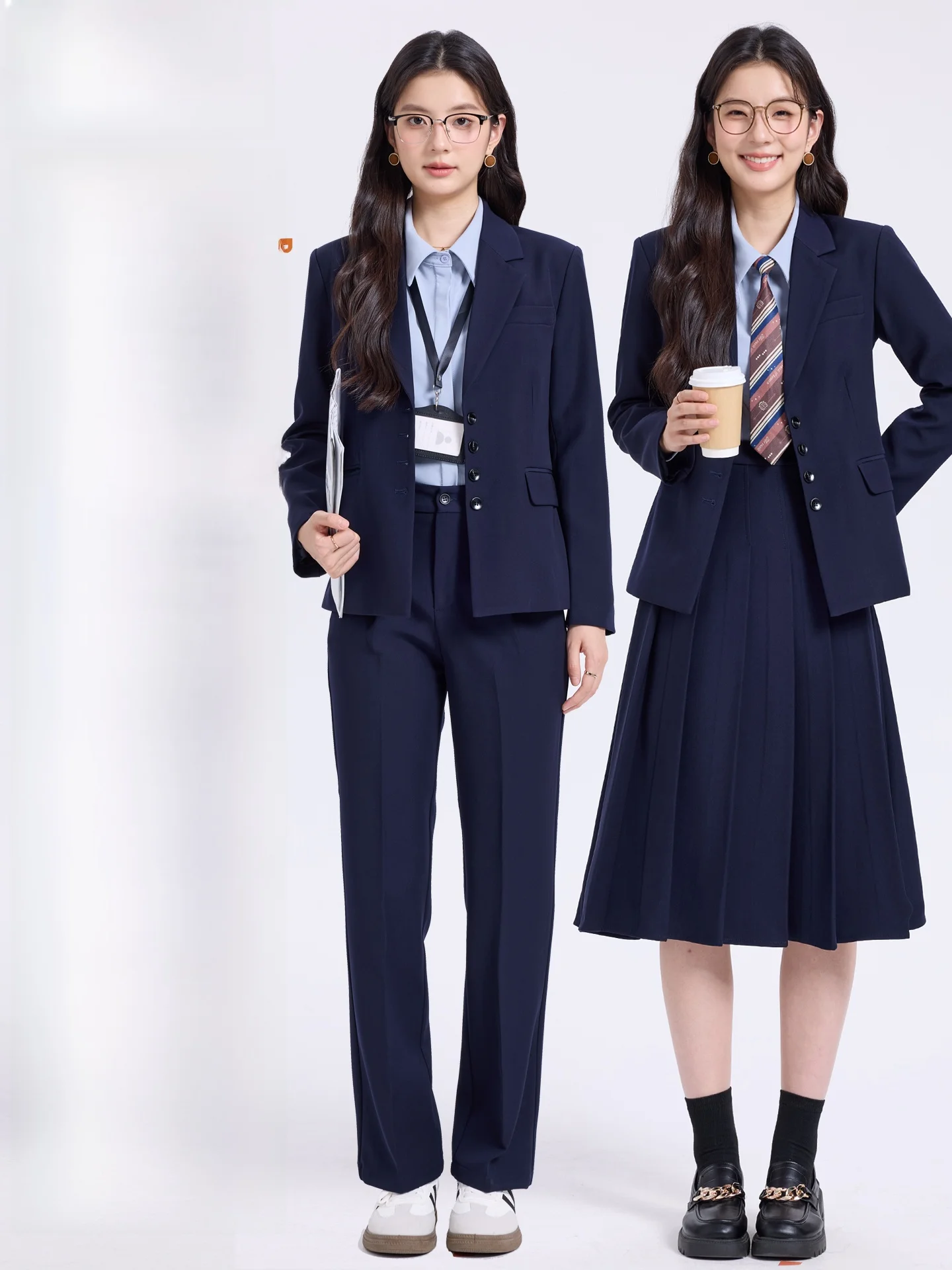 

Ele College Sle Women's Suit Set Formal Ocn Outfit for Interviews And Work Commuting Long Sve Classic Cut