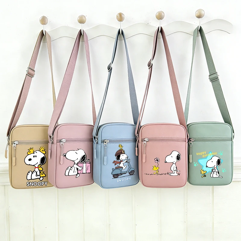 Kawaii Snoopy Women Men Shoulder Bag Fashion Mini Oxford Mobile Phone Bag Crossbody Bag Kawaii Ladies Waist Pack Wallet Gift view 2