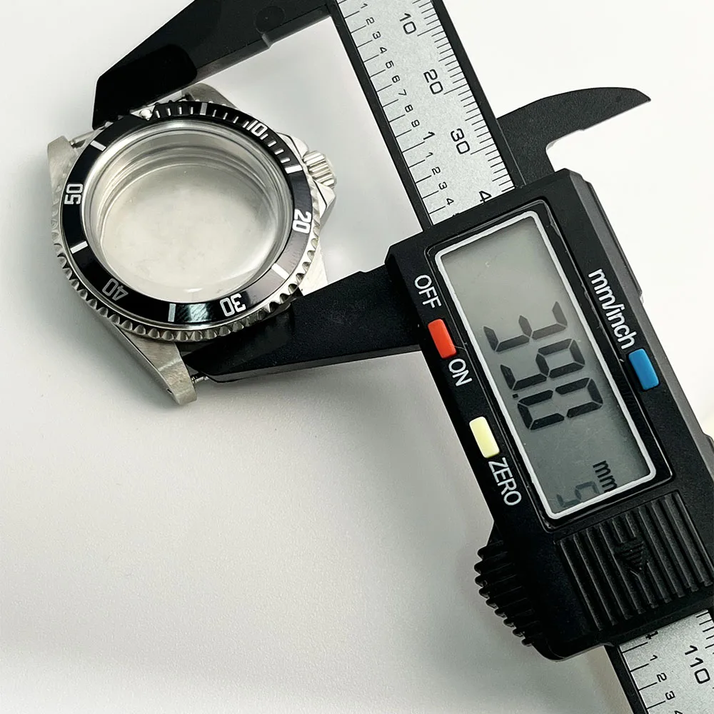 Case Accessories 39mm men's dome glass aluminum ring 316L stainless steel case with NH35 NH34 NH36 movement image 6