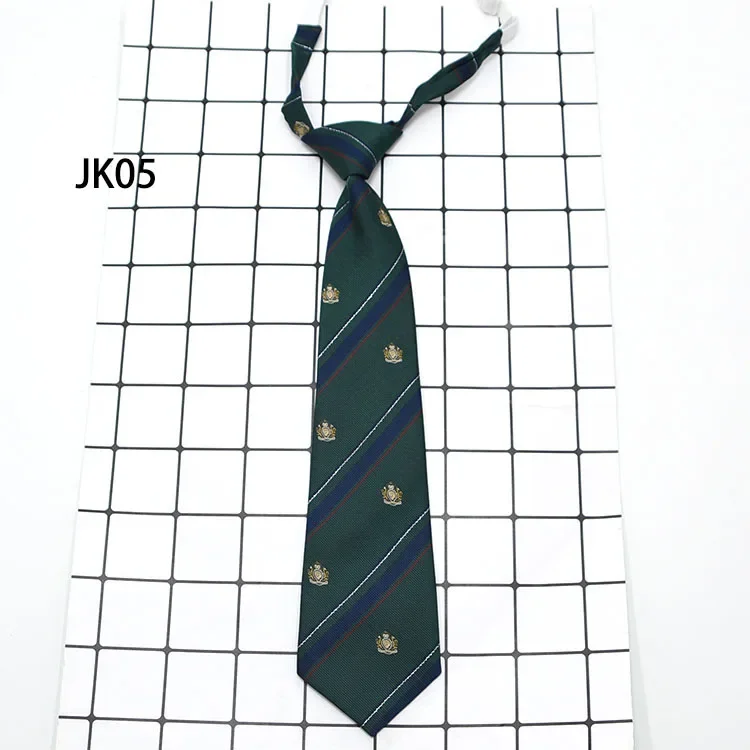 7cm*33cm  Japanese Style Crown Print Tie DK School Uniform Pre-tied Necktie for Students
