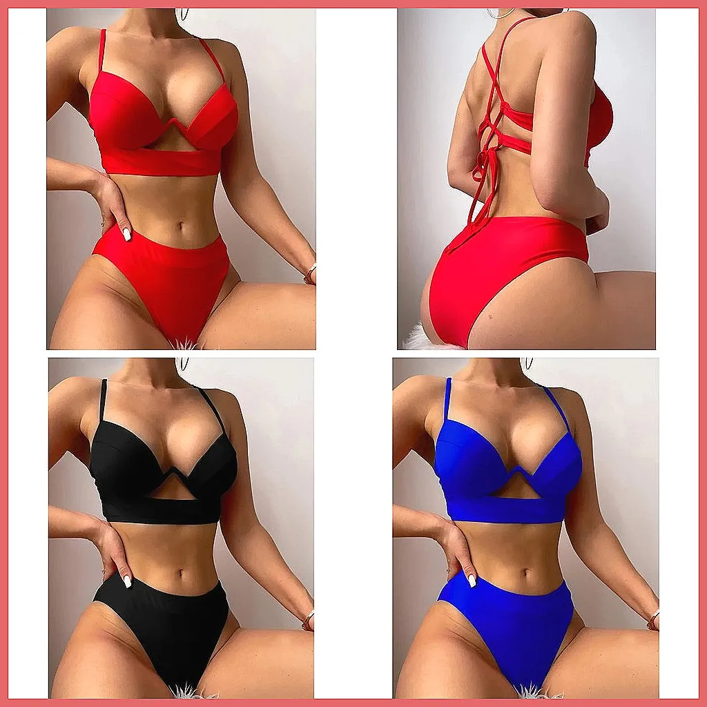 

Сексуальный красный бразильский комплект бикини для женщин, однотонный купальник для пляжа и вечеринок у бассейна (72 символа)