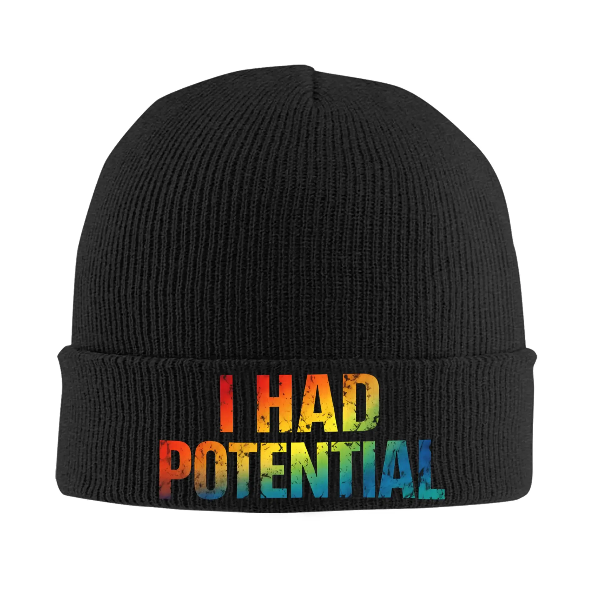 I Had Potential Funny Meme Knitted Hat Beanies Autumn Winter Hats Warm Unisex  Street Project Hail Mary  Caps Men Women Gift,