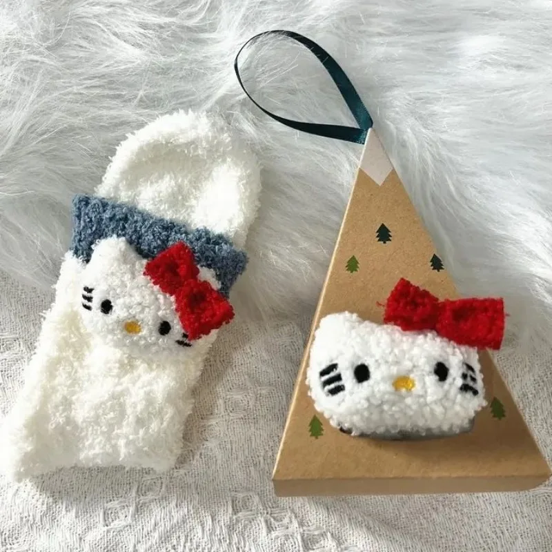 Sanrio Christmas Mid-calf Socks Gift Box Hello Kitty Cute Cartoon Warm Winter Gift for Girlfriend Socks Children's Holiday Gift