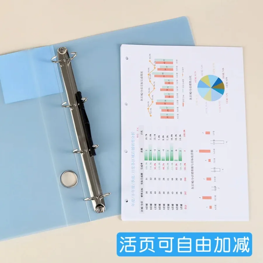 Four-hole A4 Punching Binder, Send Hole Punch 4-hole Folder A4 Paper Clip, Information Book Storage Transparent Book Holder